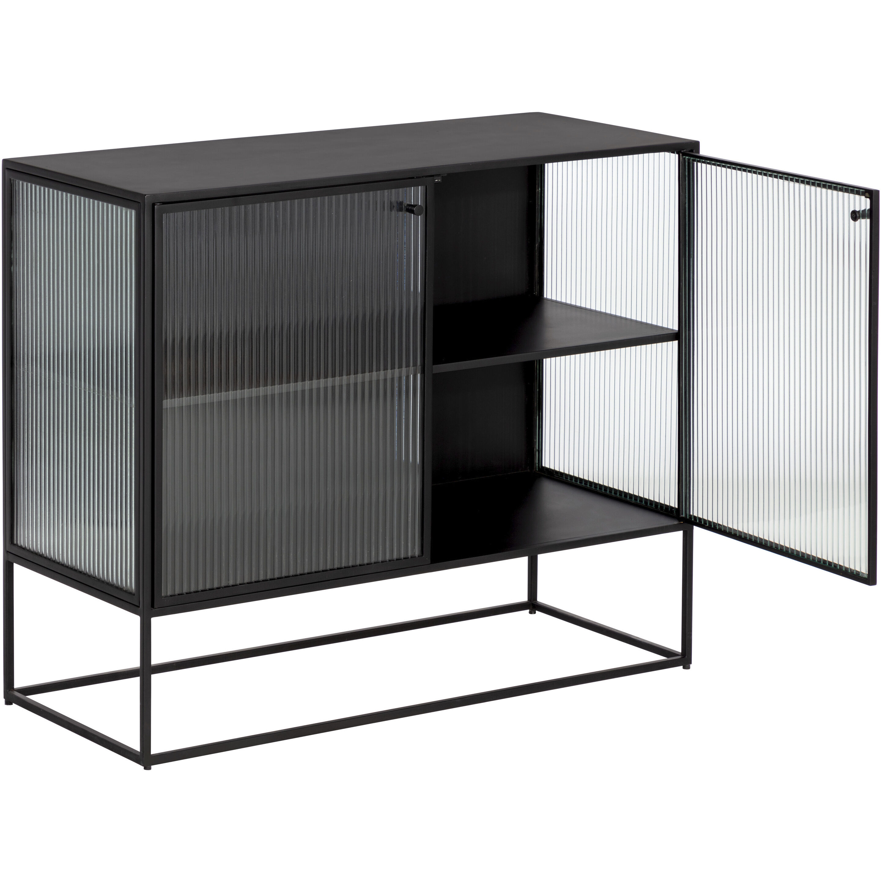 Parsons 35.5 X 15 inch Clear / Matte Black Sideboard, Small